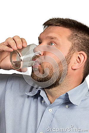 Man drinking water Stock Photo