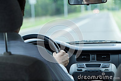 Man driving car Stock Photo