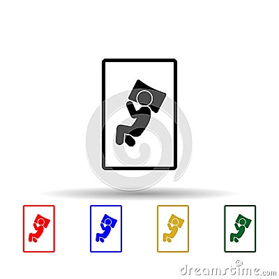 man embryo posture multi color icon. Simple glyph, flat vector of sleeping position icons for ui and ux, website or mobile Stock Photo