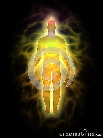 Man - energy body - aura Stock Photo