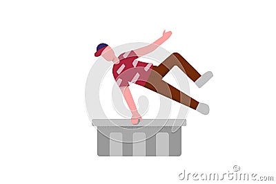 A man engaged in parkour. The concept of high-speed movemen Vector Illustration