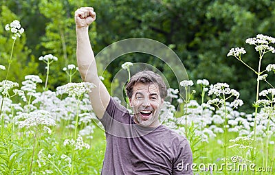 Man enjoy the summer Stock Photo