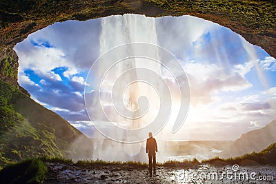 Man enjoying amazing view of nature Stock Photo