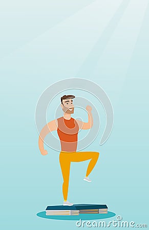 Man exercising on steeper vector illustration. Vector Illustration