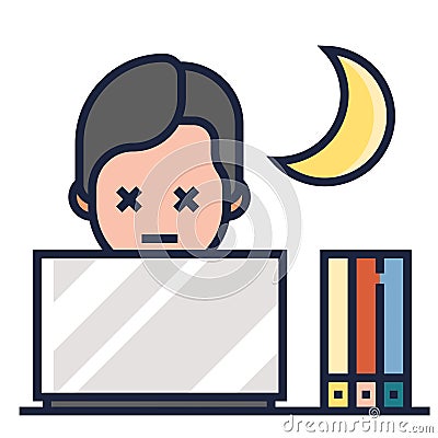 Don`t overworked yourself LineColor illustration Vector Illustration
