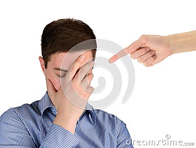 A man experiencing shame and stress Stock Photo