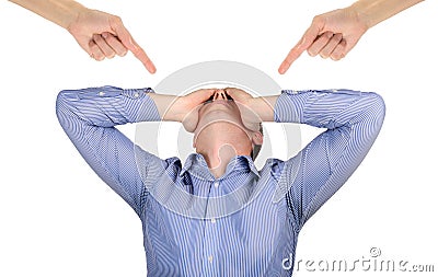 A man experiencing shame and stress Stock Photo