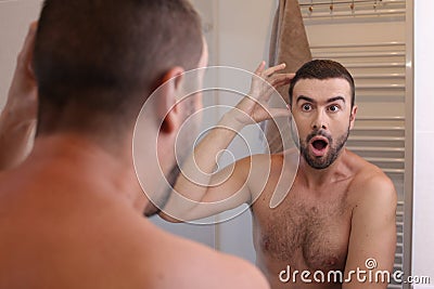 Man experimenting self image dissociation Stock Photo