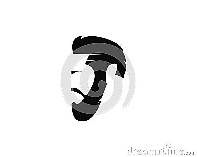 man face with beard logo template vector icon illustration Vector Illustration