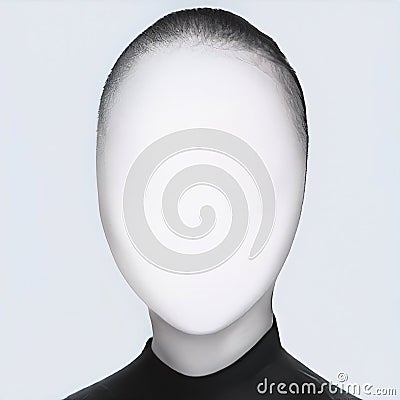 Man without a face, an impersonal man, mannequin. Anonymous portrait of a man, abstract identity. Illustration Stock Photo