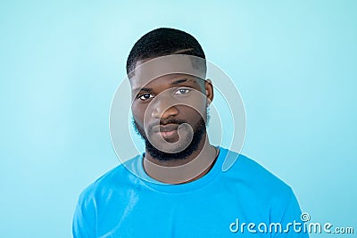 man face studio portrait handsome calm emotion Stock Photo