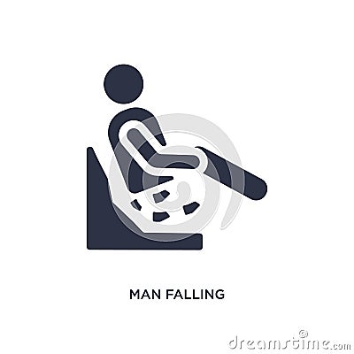 man falling icon on white background. Simple element illustration from behavior concept Vector Illustration