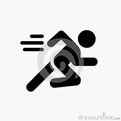 Running man, athletics, marathon, summer sport, run icon isolated on white background. Vector Illustration