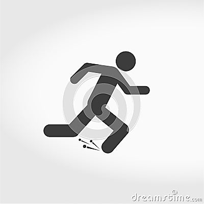 Man fast run icon, rush, runner, running man. Flat style vector illustration isolated on white Vector Illustration
