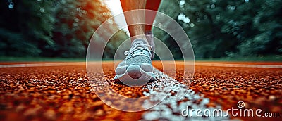 man feet running on road closeup on shoe. Young fitness women runner legs ready for run on the road. Sports healthy lifestyle Stock Photo