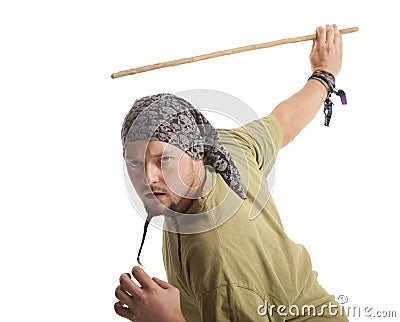 Man Fencing Stock Photo