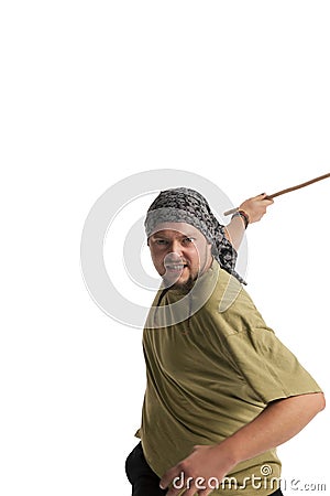 Man Fencing Stock Photo