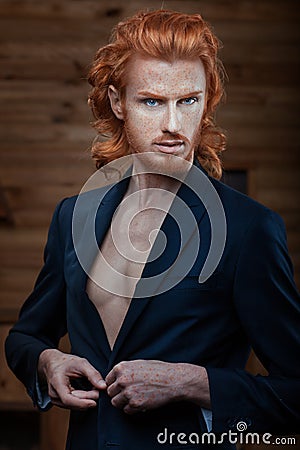 Man with the fiery hair. Stock Photo