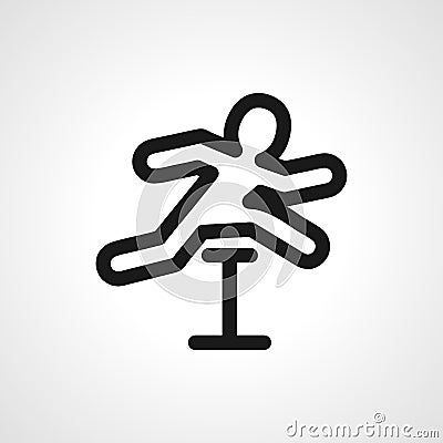 Man figure jumping over obstacles pictogram line icon. Man figure jumping over obstacles linear outline icon Vector Illustration