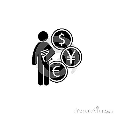 man with finance degree icon. Element of man with student degree icon for mobile concept and web apps. Glyph finance degree can be Stock Photo
