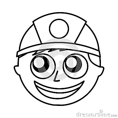 Man firefighter avatar character icon Vector Illustration