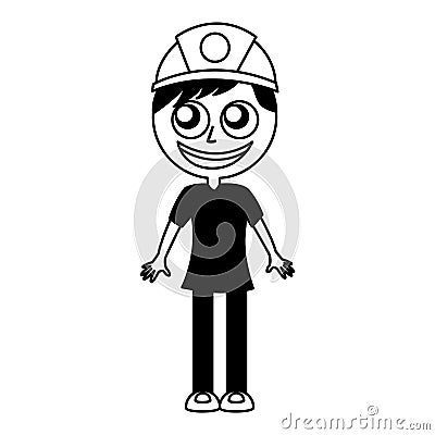 Man firefighter avatar character icon Vector Illustration