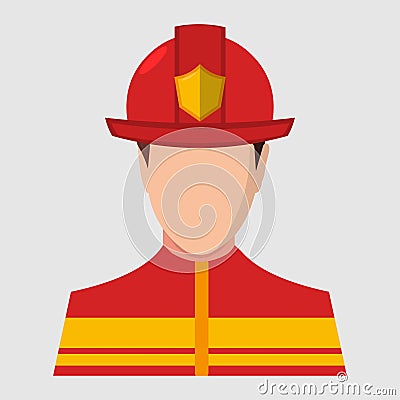 Man firefighter avatar vector illustration in flat style Vector Illustration