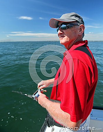 Man fishing Stock Photo