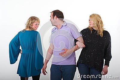 Man flirting with other woman Stock Photo