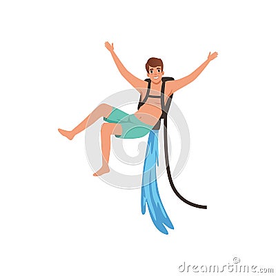 Man on flyboard, extreme water sport activity vector Illustration on a white background Vector Illustration