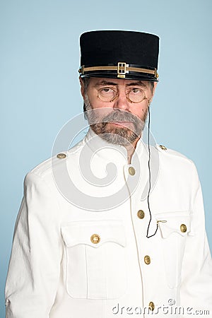 Man in the form of a naval officer Stock Photo