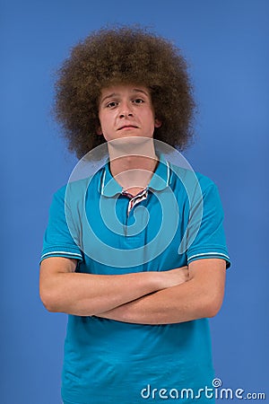 Man with funky hairstyle Stock Photo