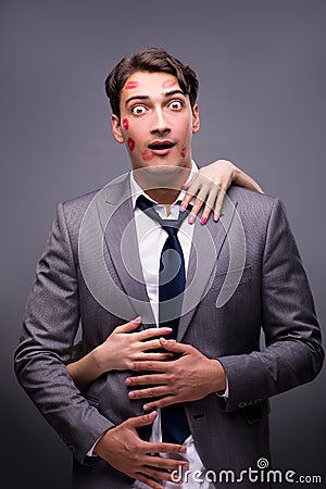 The man in funny romantic concept Stock Photo