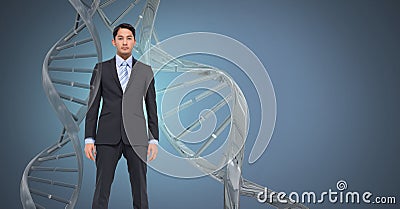 Man with genetic DNA Stock Photo