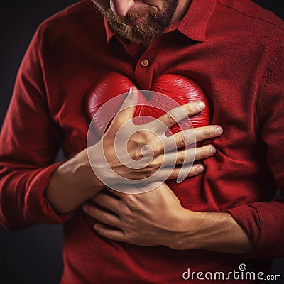 Man getting heart attack. Stock Photo