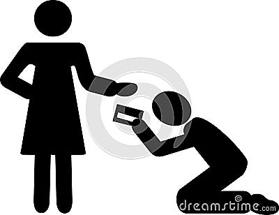 Man gives woman credit card Vector Illustration