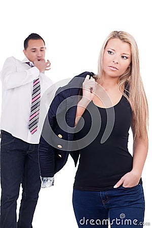 Man giving a wolf whistle Stock Photo