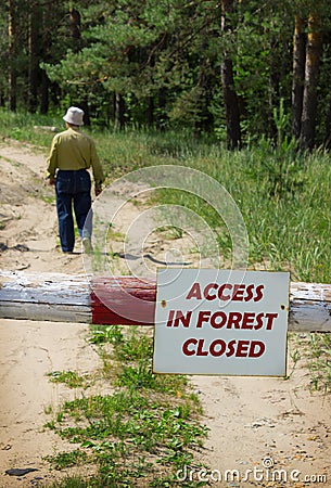 Man goes into forest in fire-dangerous period, ignoring ban Stock Photo