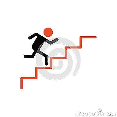 man going upstairs. Vector illustration decorative design Vector Illustration