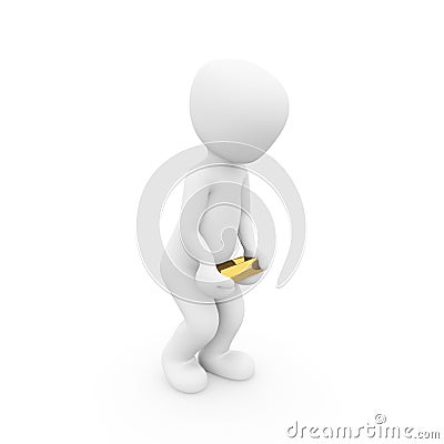 Man with gold bars Stock Photo