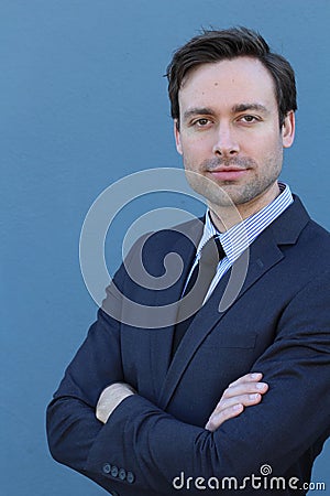 Man gracefully wearing a suit Stock Photo