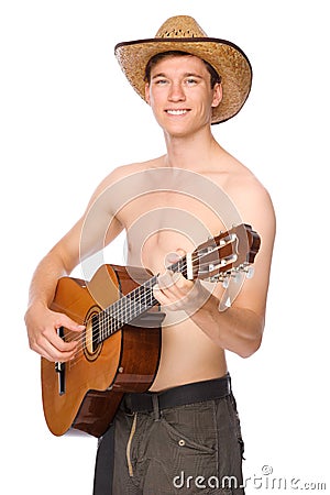 Man with guitar Stock Photo