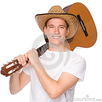Man with guitar Stock Photo