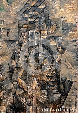 Man with a Guitar by Georges Braque Editorial Stock Photo