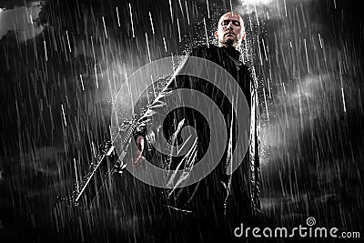 Man with gun Stock Photo