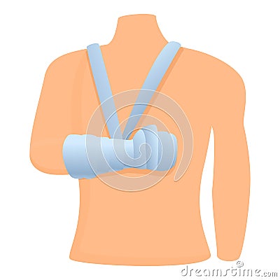 Man hand bandage icon, cartoon style Vector Illustration