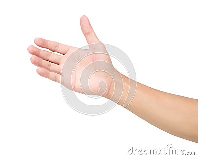 Man hand isolated on white background with clipping path Stock Photo