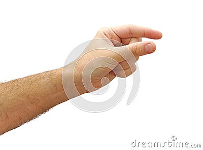 Man hand prepared to hold anything. Gesture Stock Photo
