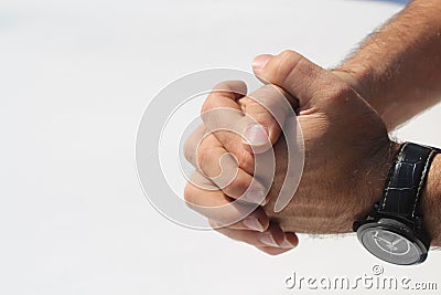 Man hand punch finger concept Stock Photo