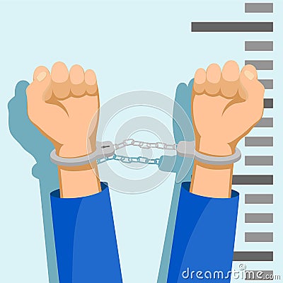 Man in handcuffs. Vector Illustration
